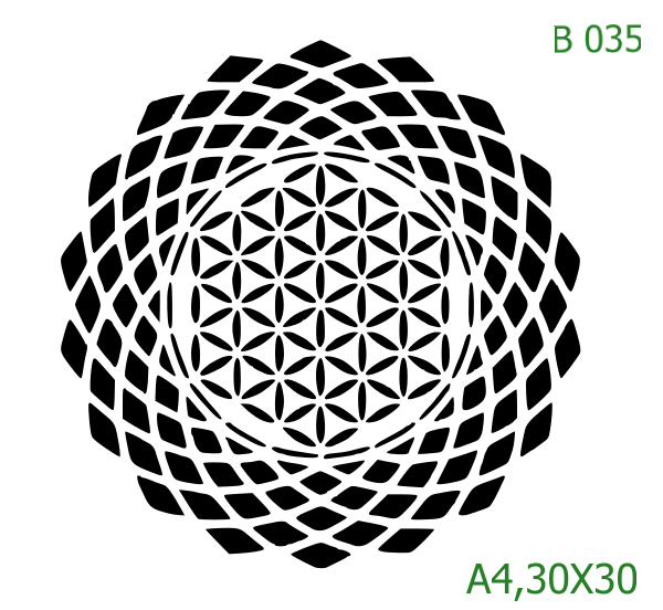 Plastová šablona pro malování - Mandaly a dortovky - Mandala (B035)