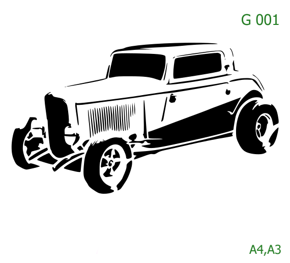 Plastová šablona pro malování - Auta, lodě, letadla, vlaky - Auto (G001)