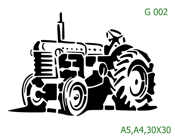 Plastová šablona pro malování - Auta, lodě, letadla, vlaky - Traktor (G002)