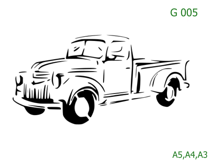 Plastová šablona pro malování - Auta, lodě, letadla, vlaky - Auto (G005)