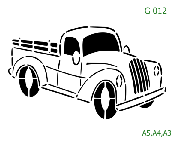 Plastová šablona pro malování - Auta, lodě, letadla, vlaky  - Auto (G012)