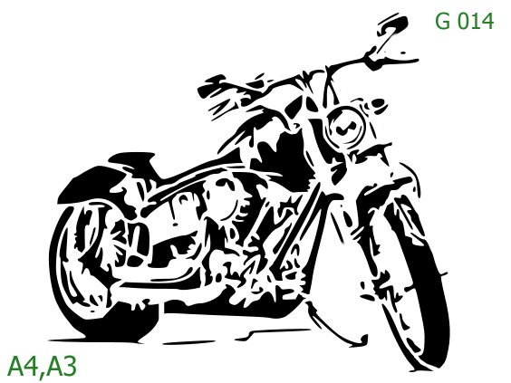 Plastová šablona pro malování - Auta, lodě, letadla, vlaky - Motorka (G014)