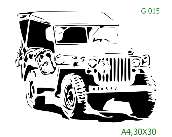 Plastová šablona pro malování - Auta, lodě, letadla, vlaky - Auto (G015)