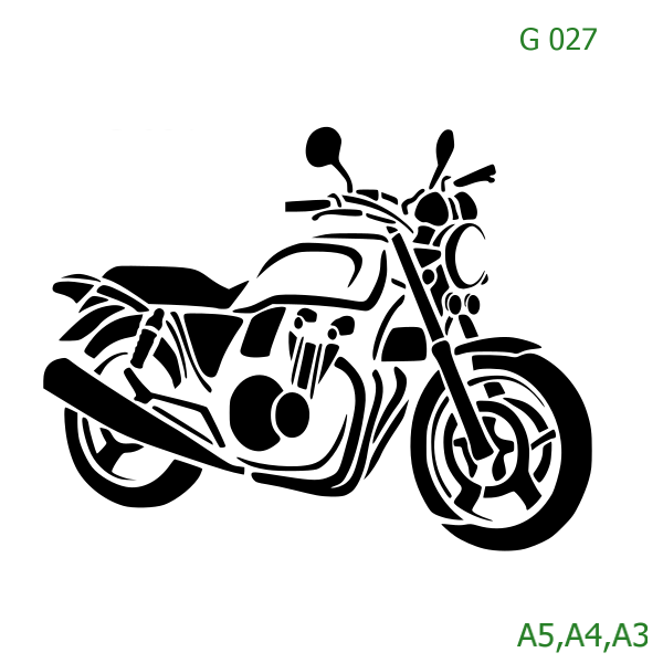 Plastová šablona pro malování - Auta, lodě, letadla, vlaky - Motorka (G027)