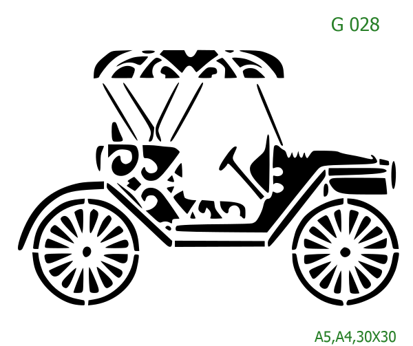 Plastová šablona pro malování - Auta, lodě, letadla, vlaky - Auto (G028)
