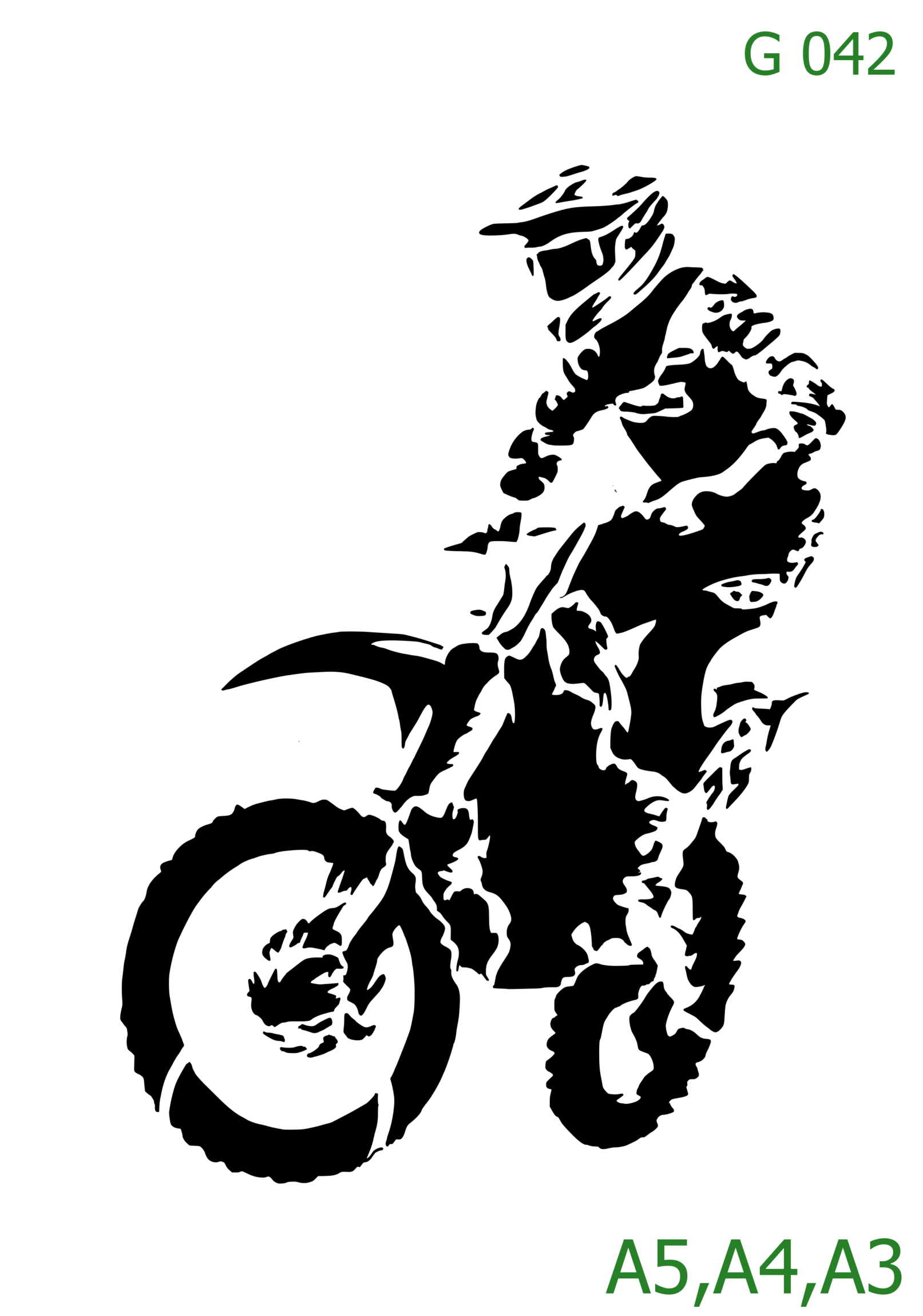 Plastová šablona pro malování - Auta, lodě, letadla, vlaky - Motorkář (G042)