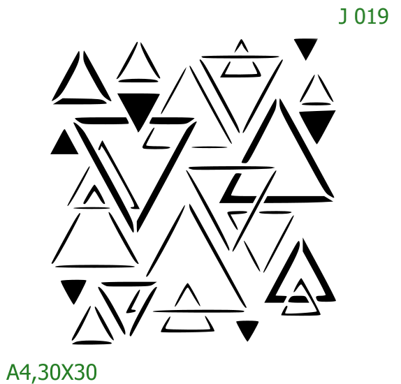 Plastová šablona pro malování - Strukturální vzory - Geometrický vzor (J019)