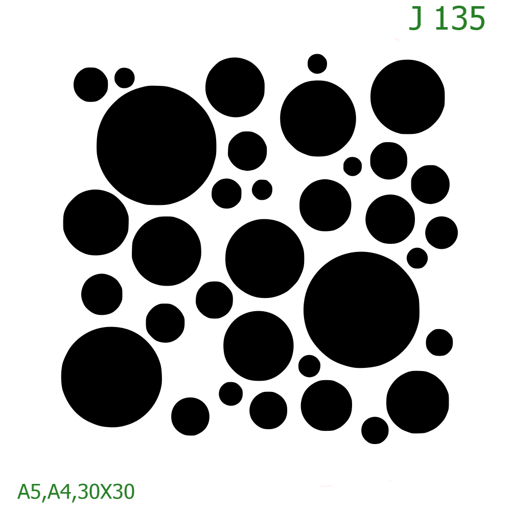 Plastová šablona pro malování - Strukturální vzory - Puntíky velké a malé (J135)