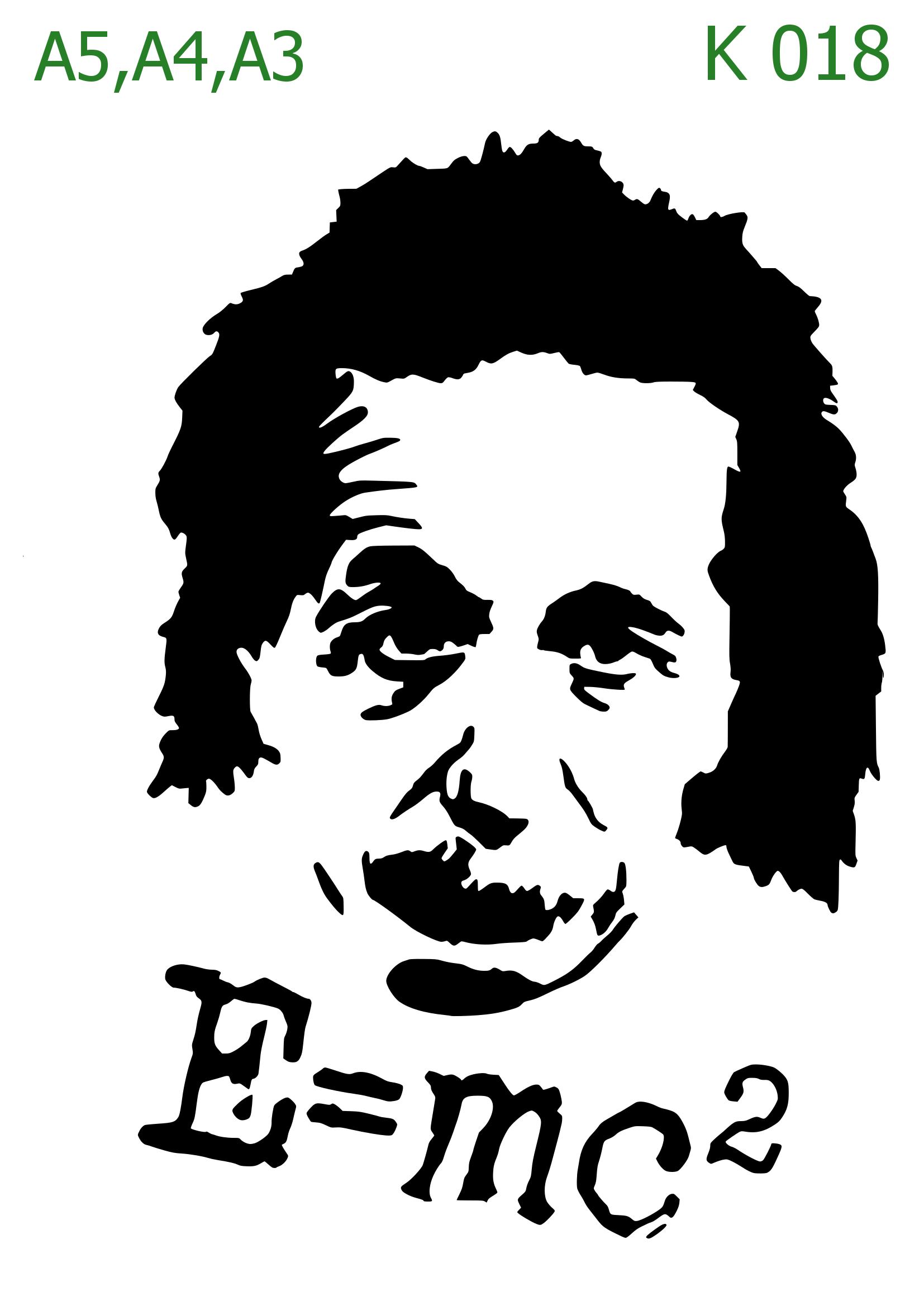 Plastová šablona pro malování - Portréty, postavy - Einstein (K018)