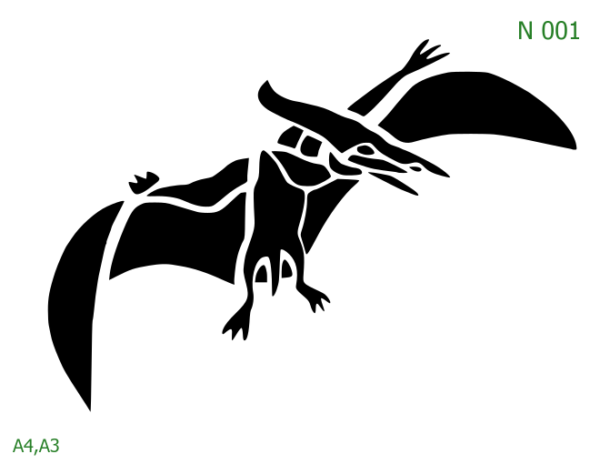 Plastová šablona pro malování - Dětské vzory - Pterodaktyl (N001)