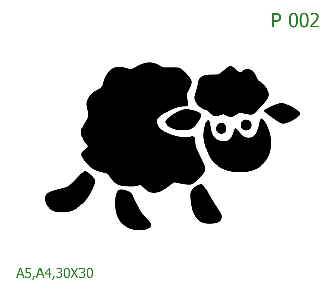 Plastová šablona pro malování - Siluety - Ovečka (P002)