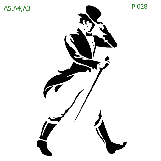 Plastová šablona pro malování - Siluety - Johnnie Walker (P028)