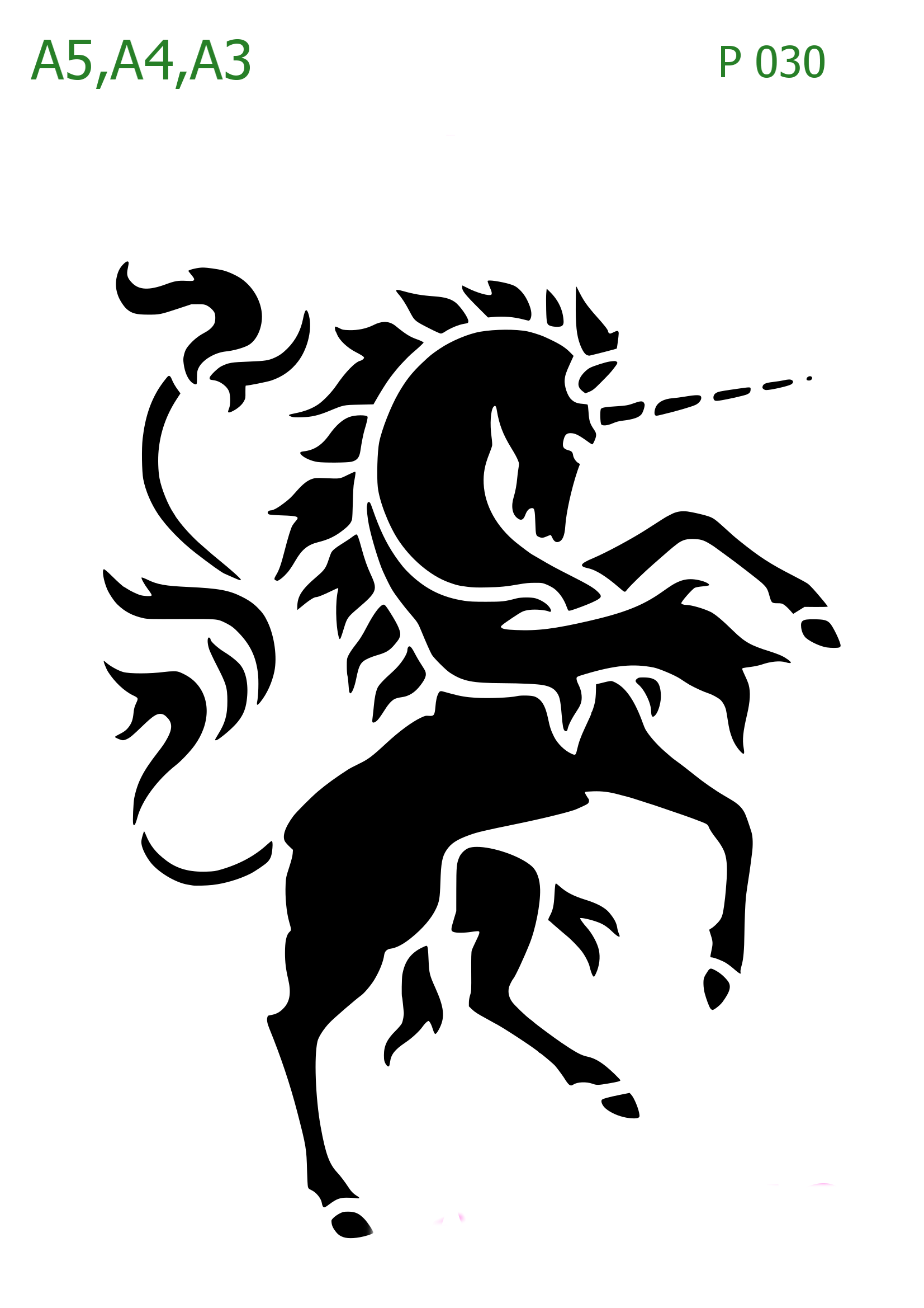 Plastová šablona pro malování - Siluety - Jednorožec (P030)