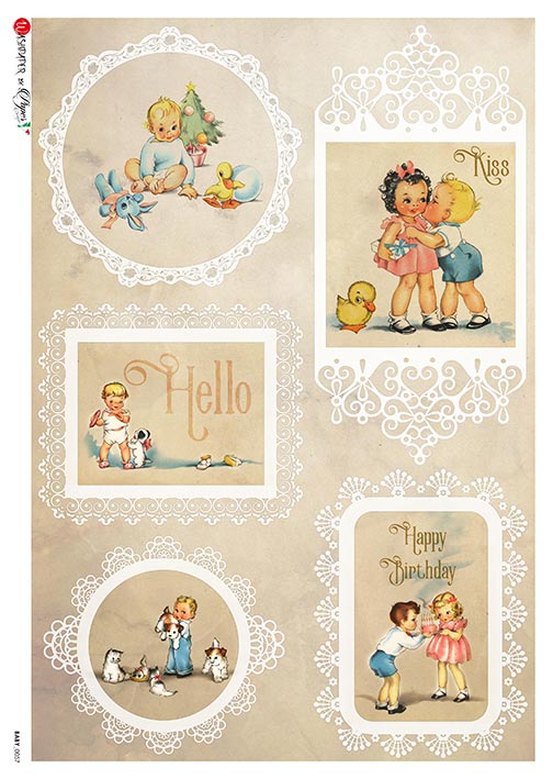 Rýžový papír na decoupage - A4- Děti a dětské motivy (Baby) 0057
