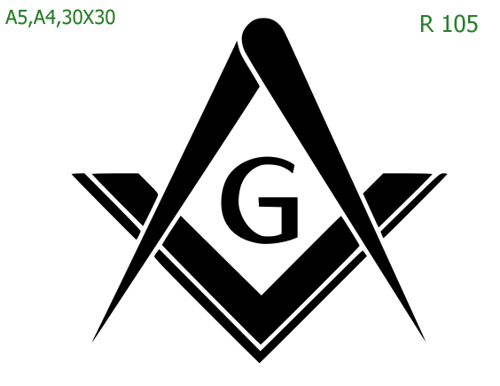 Plastová šablona pro malování - Ostatní - Zednářský symbol (R105)