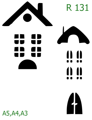 Plastová šablona pro malování - Ostatní - Domečky (R131)