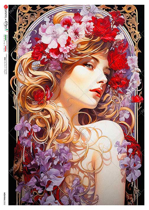 Rýžový papír na decoupage - A4- Secese (Nouveau) 0052