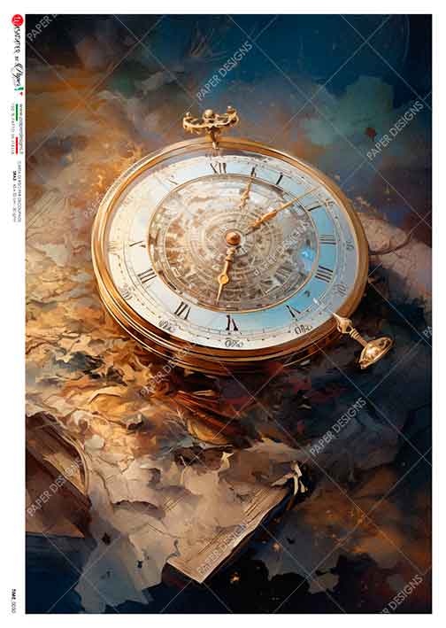 Rýžový papír na decoupage - A4 - Hodiny (Time) 0050