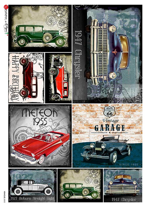 Rýžový papír na decoupage - A4 - Vozidla (Vehicles) 0020