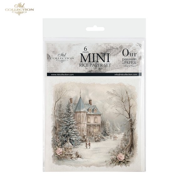 Rýžový papír 15x15 cm - Vánoce 6 ks mini set - RSM313