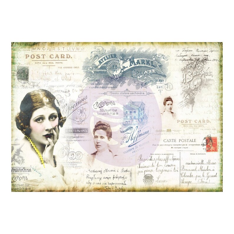 Decoupage paper - Finnabair - Carte Postale - 1 list
