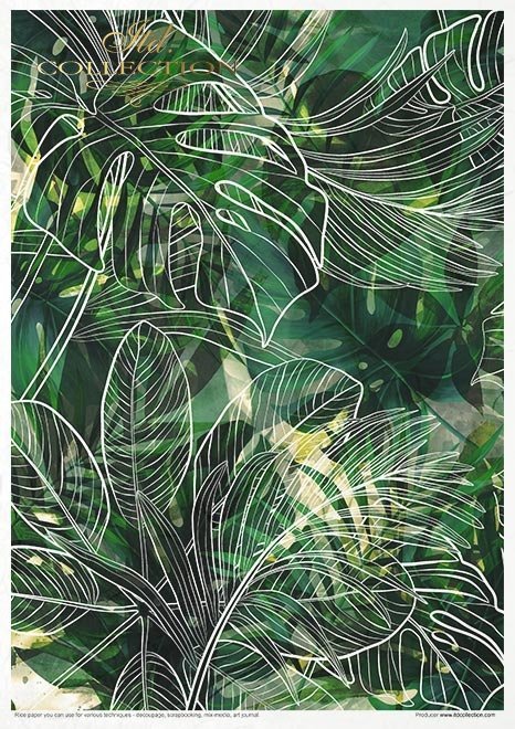 Rýžový papír 11 ks A4 - Tropical dreams - RP006 - Obrázek 8