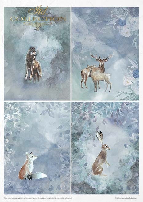 Rýžový papír 11 ks A4 - Christmas in blue - RP025 - Obrázek 8