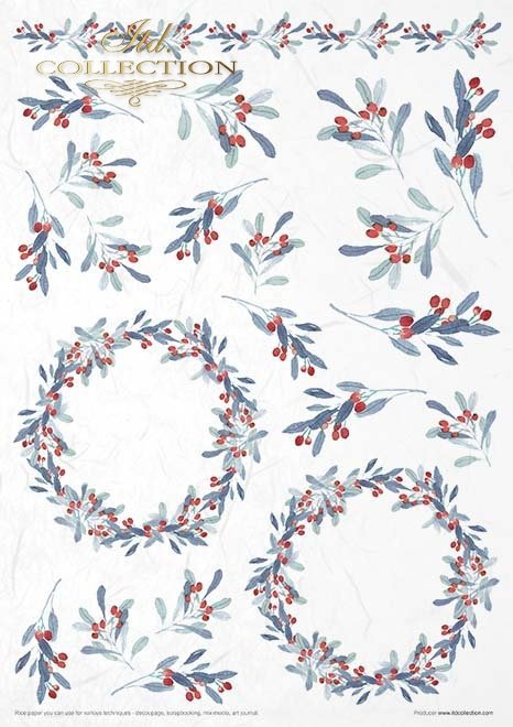 Rýžový papír 11 ks A4 - Christmas in blue - RP025 - Obrázek 9