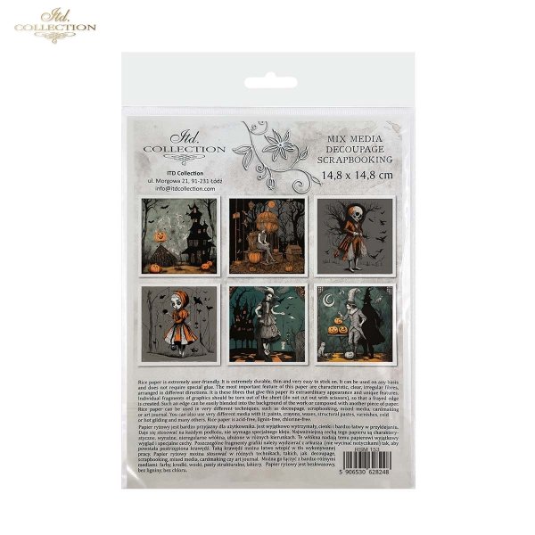 Rýžový papír 15x15 cm - Halloween 6 ks mini set - RSM153 - Obrázek 2