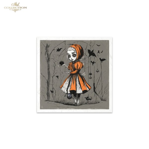 Rýžový papír 15x15 cm - Halloween 6 ks mini set - RSM153 - Obrázek 7