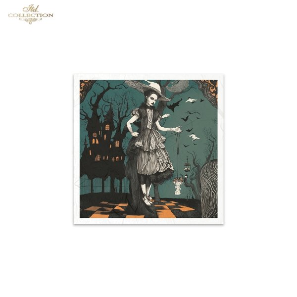 Rýžový papír 15x15 cm - Halloween 6 ks mini set - RSM153 - Obrázek 8