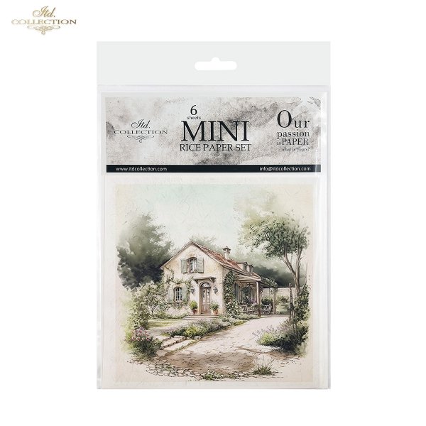 Rýžový papír 15x15 cm - Venkov 6 ks mini set - RSM168