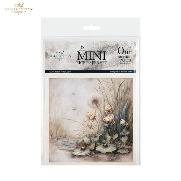 Rýžový papír 15x15 cm - Rostlinky 6 ks mini set - RSM239