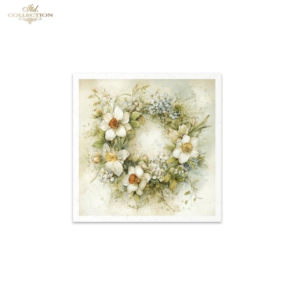 Rýžový papír 15x15 cm - Květiny 6 ks mini set - RSM249 - Obrázek 4