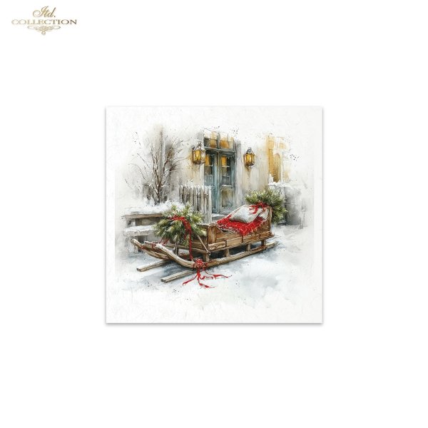 Rýžový papír 15x15 cm - Zima 6 ks mini set - RSM289 - Obrázek 7