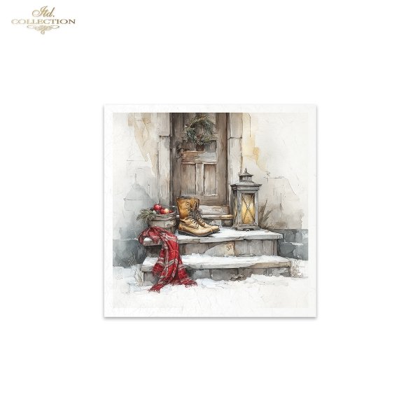 Rýžový papír 15x15 cm - Zima 6 ks mini set - RSM289 - Obrázek 6