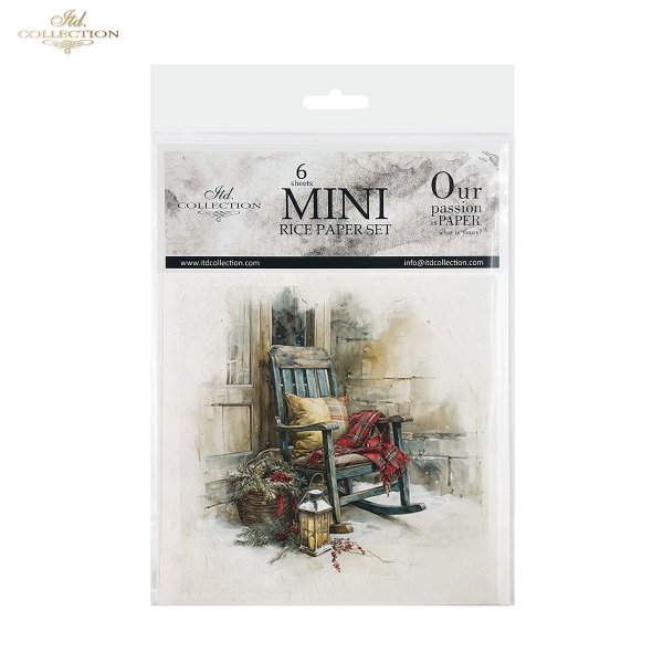Rýžový papír 15x15 cm - Zima 6 ks mini set - RSM289
