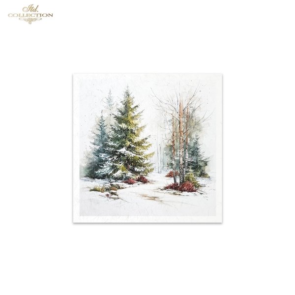 Rýžový papír 15x15 cm - Zvířata a zima 6 ks mini set - RSM294 - Obrázek 4