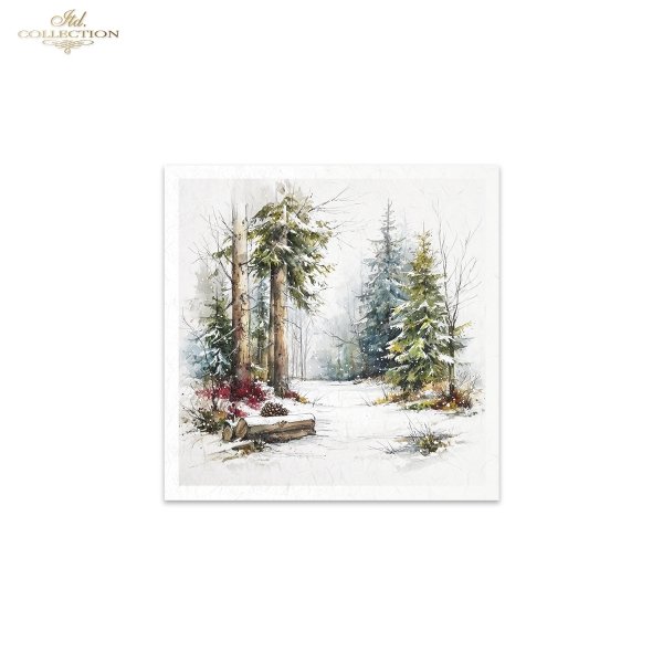 Rýžový papír 15x15 cm - Stromy a chata 6 ks mini set - RSM297 - Obrázek 7