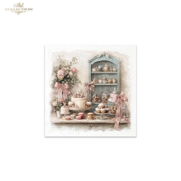Rýžový papír 15x15 cm - Stromy a květiny 6 ks mini set - RSM300 - Obrázek 6
