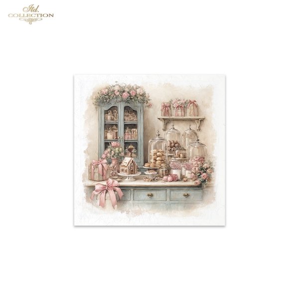 Rýžový papír 15x15 cm - Stromy a květiny 6 ks mini set - RSM300 - Obrázek 4