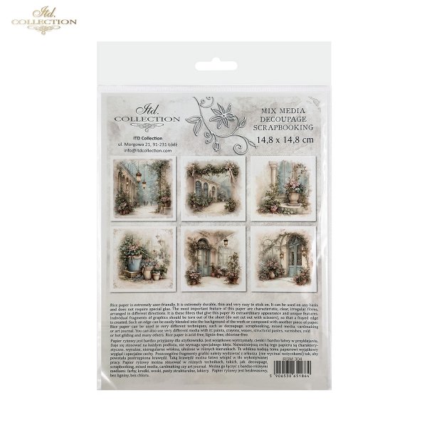 Rýžový papír 15x15 cm - Ulice 6 ks mini set - RSM304 - Obrázek 2