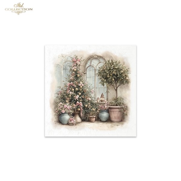 Rýžový papír 15x15 cm - Stromy a květiny 6 ks mini set - RSM305 - Obrázek 6