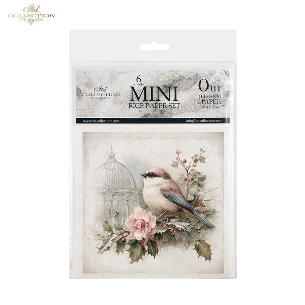 Rýžový papír 15x15 cm - Ptáčci 6 ks mini set - RSM307