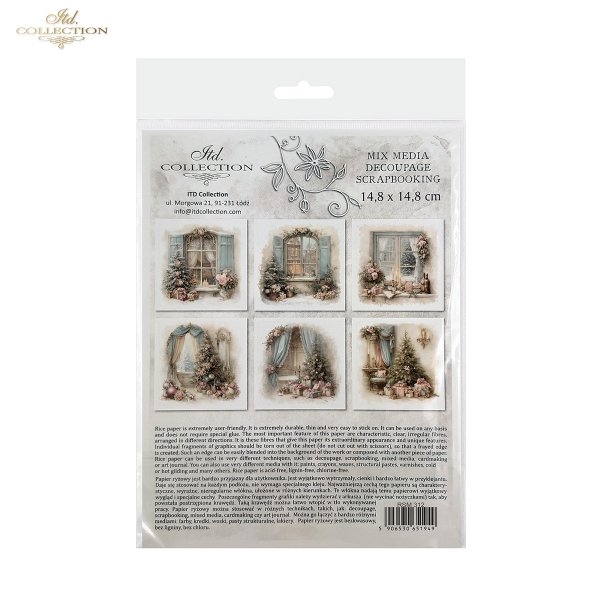 Rýžový papír 15x15 cm - Okna 6 ks mini set - RSM312 - Obrázek 8
