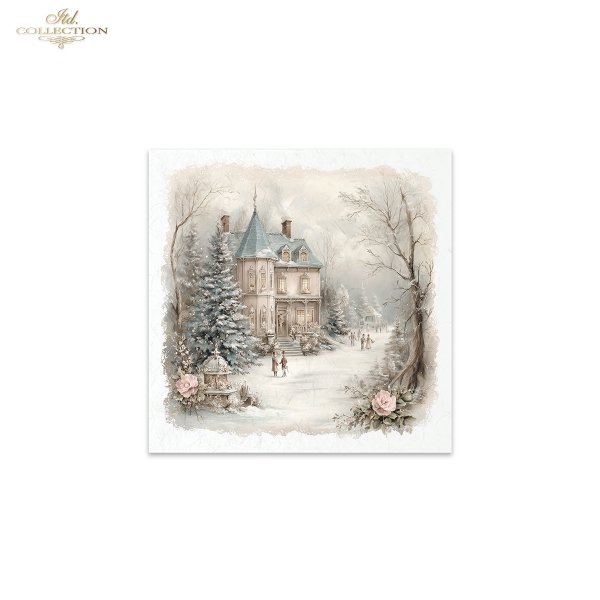 Rýžový papír 15x15 cm - Vánoce 6 ks mini set - RSM313 - Obrázek 8