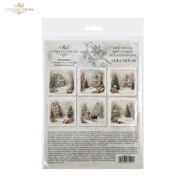 Rýžový papír 15x15 cm - Vánoce 6 ks mini set - RSM313 - Obrázek 2